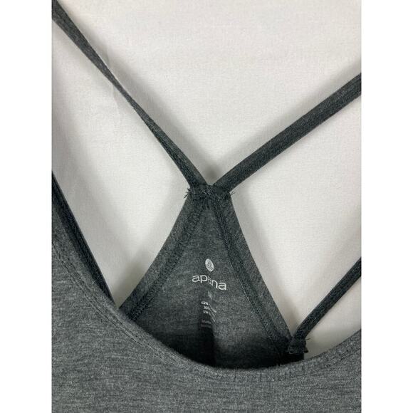 Apana Grey Cross Back Racerback Athletic Tank Top Size Medium - Picture 4 of 7